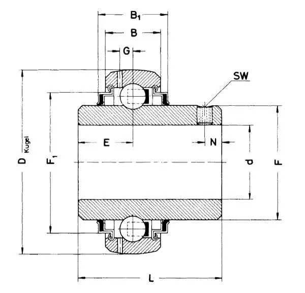 INA FAG - GYE50KRRBFA107VA - Bearing Insert 50x90x23mm INA FAG