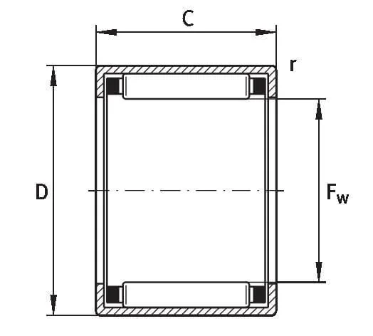 INA FAG - HK3520 - Cupped Needle Roller Bearing INA FAG