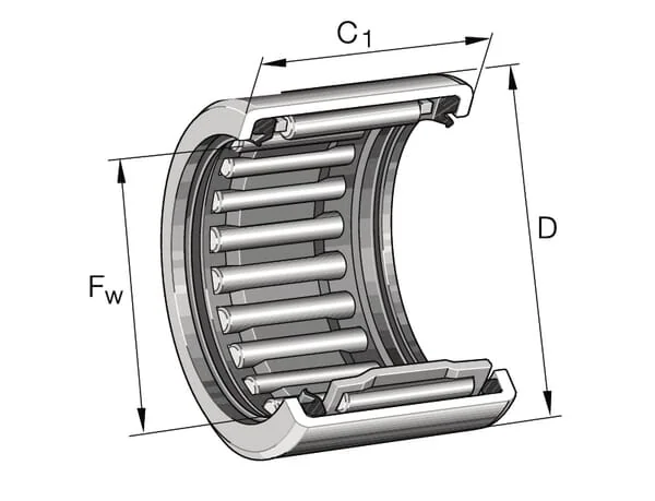 INA FAG - HK40202RS - Cupped Needle Roller Bearing