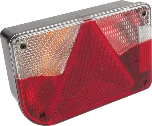 Jokon - 102110110 - Rear Light LH Rectangular, 12V, Red/Transparent/Amber, Bolt On, 200x130MM