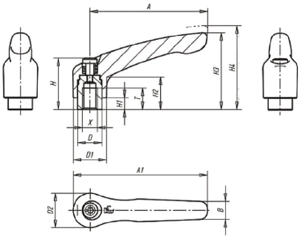 Kipp - K01225161 - Kipp Clamping Lever GR.5 M16