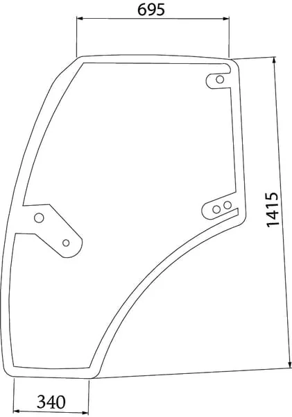 Kramp - 00121432020N - Kramp Door Window Right
