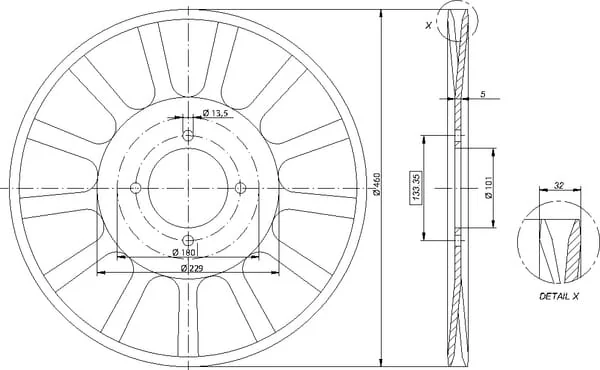 Kramp - 00320003N - Kramp Coulter Disc Corrugated 13x D460