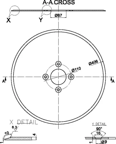 Kramp - 110034N - Flat Disc 406x4.0mm