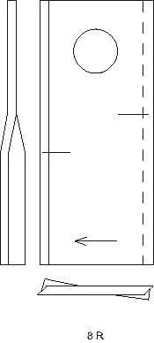 Kramp - 122330KR - Mower Blade Right 106x48x4mm Hole Diameter 19mm Suitable for Fella Pieces