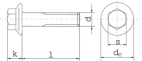 Kramp - 1250VR - Kramp Flange Rib Bolt M12x50 Zinc Plated