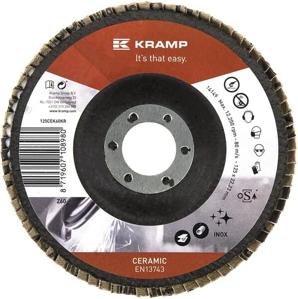 Kramp - 125CEK60KR - Ceramic Flap Disc 125mm K60