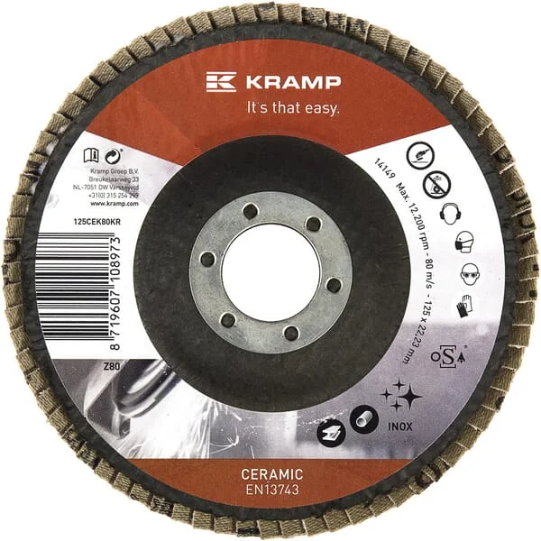 Kramp - 125CEK80KR - Ceramic Flap Disc 125mm K80