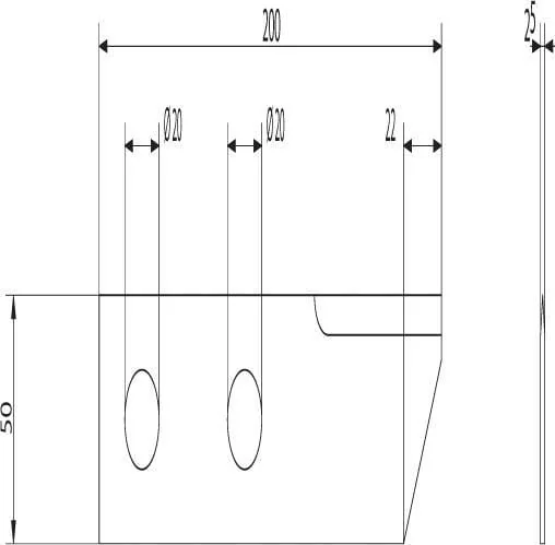 Kramp - 134830N - Straw Knife 200x50x2.5