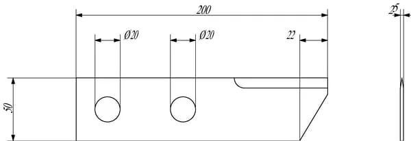Kramp - 134830N - Straw Knife 200x50x2.5