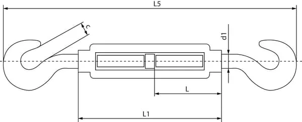 Kramp - 148012HH - Kramp Turnbuckle, Hook/Hook M12