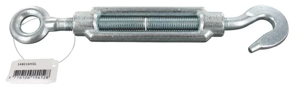 Kramp - 148016HGL - Kramp Turnbuckle Hook+Eye M16 Galvanized