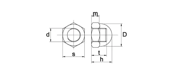 Kramp - 158710N - Domed Cap Nut Nylon M10