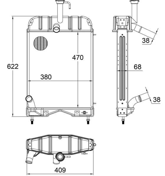 Kramp - 1660654M90N - Radiator
