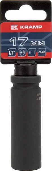Kramp - 1803544617KR - Long Impact Socket 1/2" 17 mm