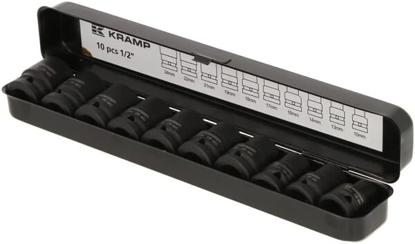 Kramp - 1803924010PKR - Set of Impact Sockets 1/2" 10 pcs
