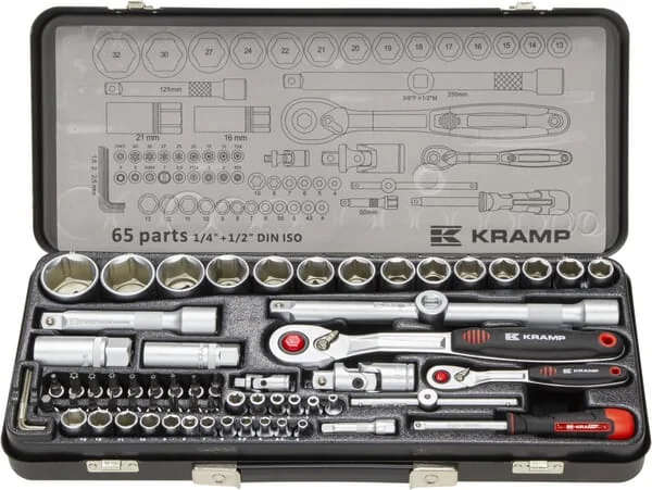 Kramp - 180465420KR - Socket Set 1/4" 1/2" 65 pcs