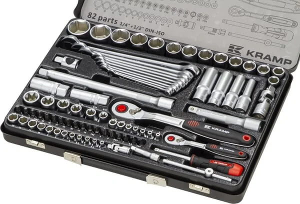 Kramp - 180482420KR - Combined Socket Set 1/4" 1/2", 82 pcs