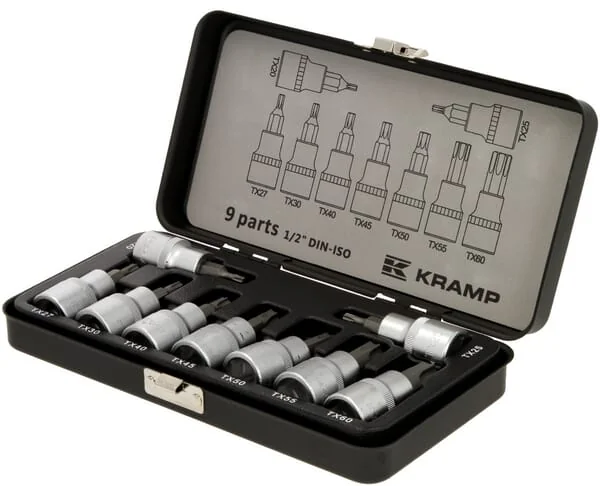 Kramp - 18049240091KR - Socket Set 1/2" TORX 9 pcs