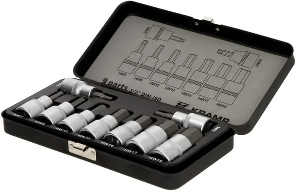 Kramp - 18049240092KR - Socket Set 1/2" Hexagonal, 9 Pcs, Metric