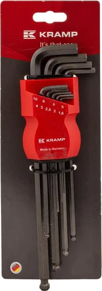 Kramp - 1809010050KR - Hex Key Set 1.5-10mm 9 Piece, Steel Grey