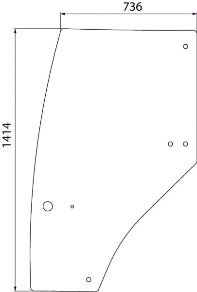 Kramp - 192003A6KR - Left Door Glass