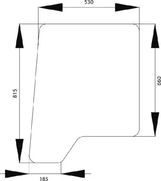Kramp - 1989740C1N - Door Glass Upper Rear