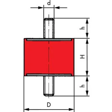 Kramp - 2030A55 - Vibration Damper Type A