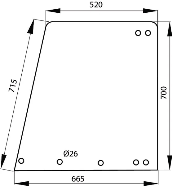 Kramp - 205810030101N - DOOR WINDOW UPPER
