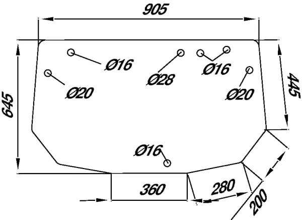 Kramp - 247811050120N - Rear Window Upper, Transparent