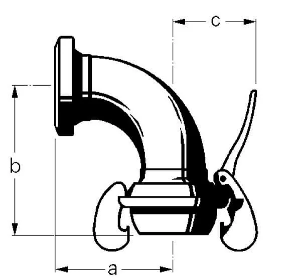 Kramp - 25142490 - Male/Female 3" Elbow 90° Bauer