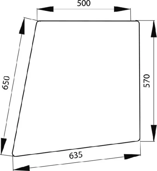 Kramp - 258514210250N - Door Glass Upper