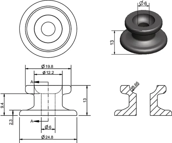 Kramp - 291000KR - Nylon Button