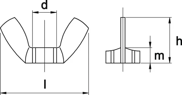 Kramp - 3154AM - Small Wing Nut M4