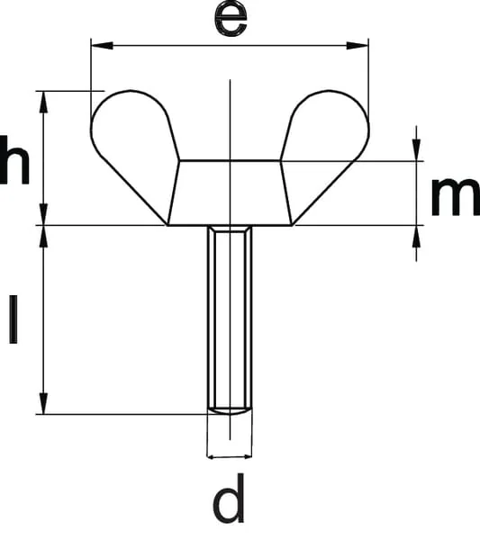 Kramp - 316825 - Kramp Wing Bolt M8x25 Galvanized