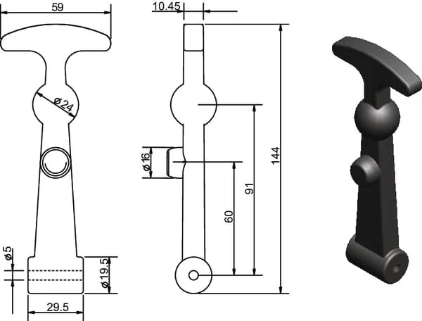 Kramp - 318000GKR - Loose Engine Cover Holder 145 mm