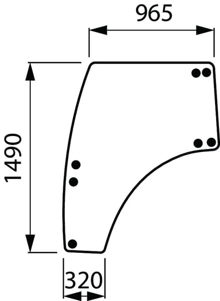 Kramp - 3674696M1N - Door Glass Left