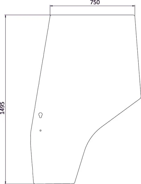 Kramp - 3805643M1N - Left Door Glass