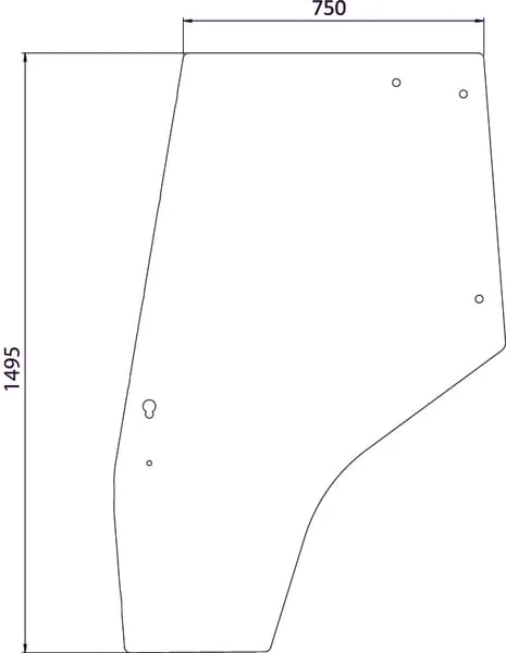 Kramp - 3825689M1N - Left Door Glass