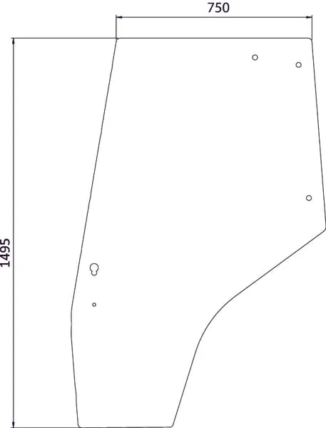 Kramp - 3825716M1N - Left Door Glass