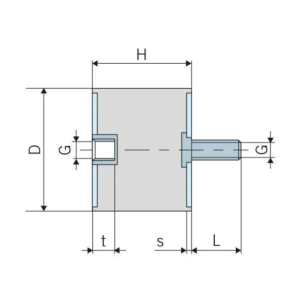 Kramp - 4040B55L - Vibration Damper Type B