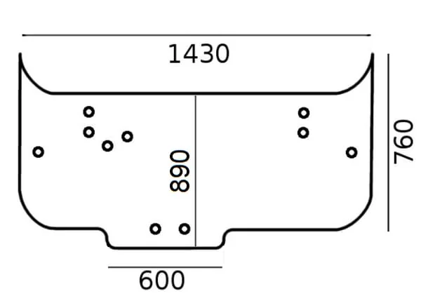 Kramp - 4297405M92N - Rear Window Curved