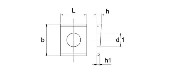 Kramp - 4358 - Ramp Plate 14% M8x22x4.6/1.5mm, Galvanized DIN 435