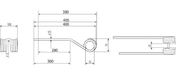 Kramp - 436149KR - Spring Finger (Clockwise) Poettinger