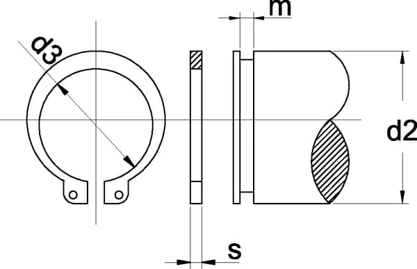Kramp - 47155 - Circlip External 55x2mm DIN471 Steel