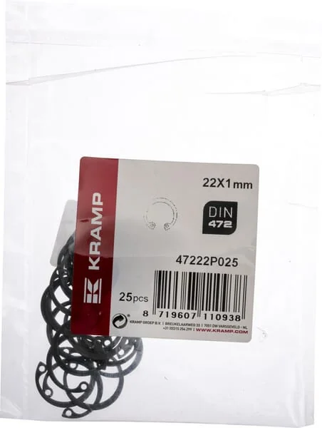 Kramp - 47222P025 - Circlip Internal 22x1mm DIN472 Steel Kramp