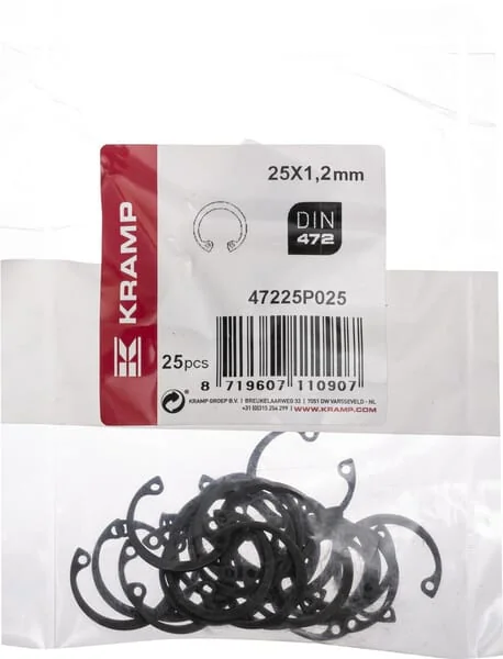 Kramp - 47225P025 - Circlip Internal 25x1.2mm DIN472 Steel Kramp