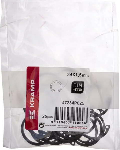 Kramp - 47234P025 - Circlip Internal 34x1.5mm DIN472 Steel Kramp