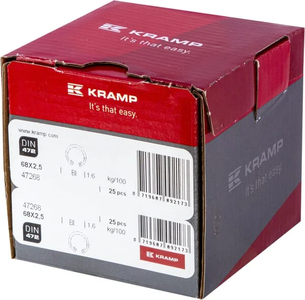 Kramp - 47268 - Internal Circlip 68x2.5mm DIN472 Steel Kramp