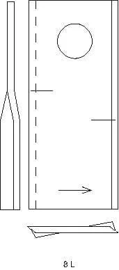 Kramp - 580290966KR - Left Mower Knife 100x40x3mm, Hole Diameter 19mm, Suitable For BCS 25 Pcs